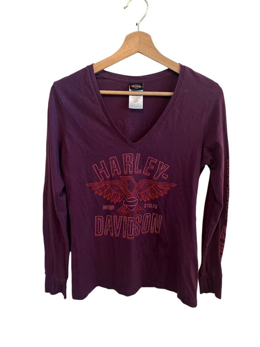 Harley Davidson Purple Long Sleeve Tee Orlando Florida Tshirt Women's Size M